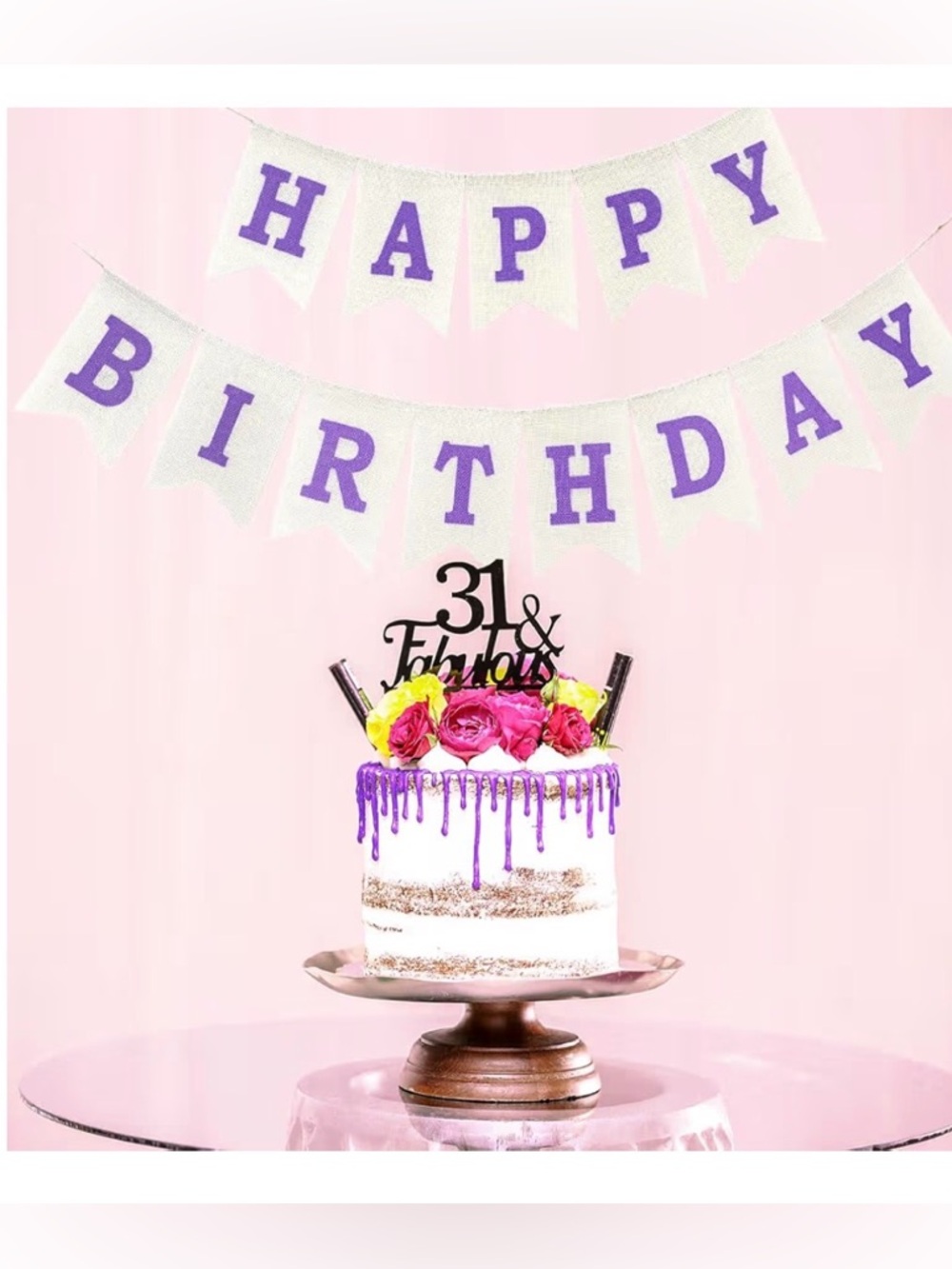 Happy Birthday Banner Purple